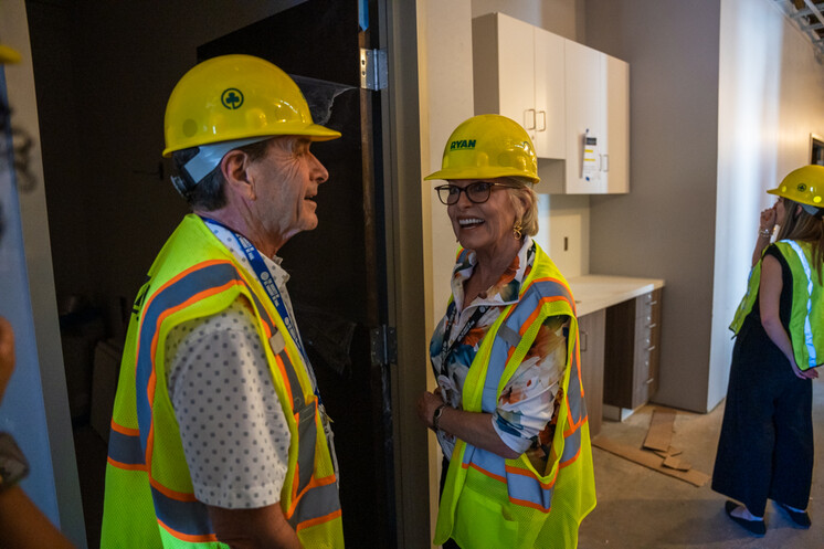 Marion and Bob Auray Tour the SVdP Cap Clinic that they supported